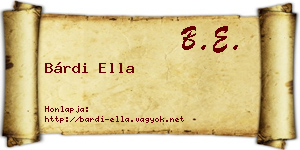 Bárdi Ella névjegykártya